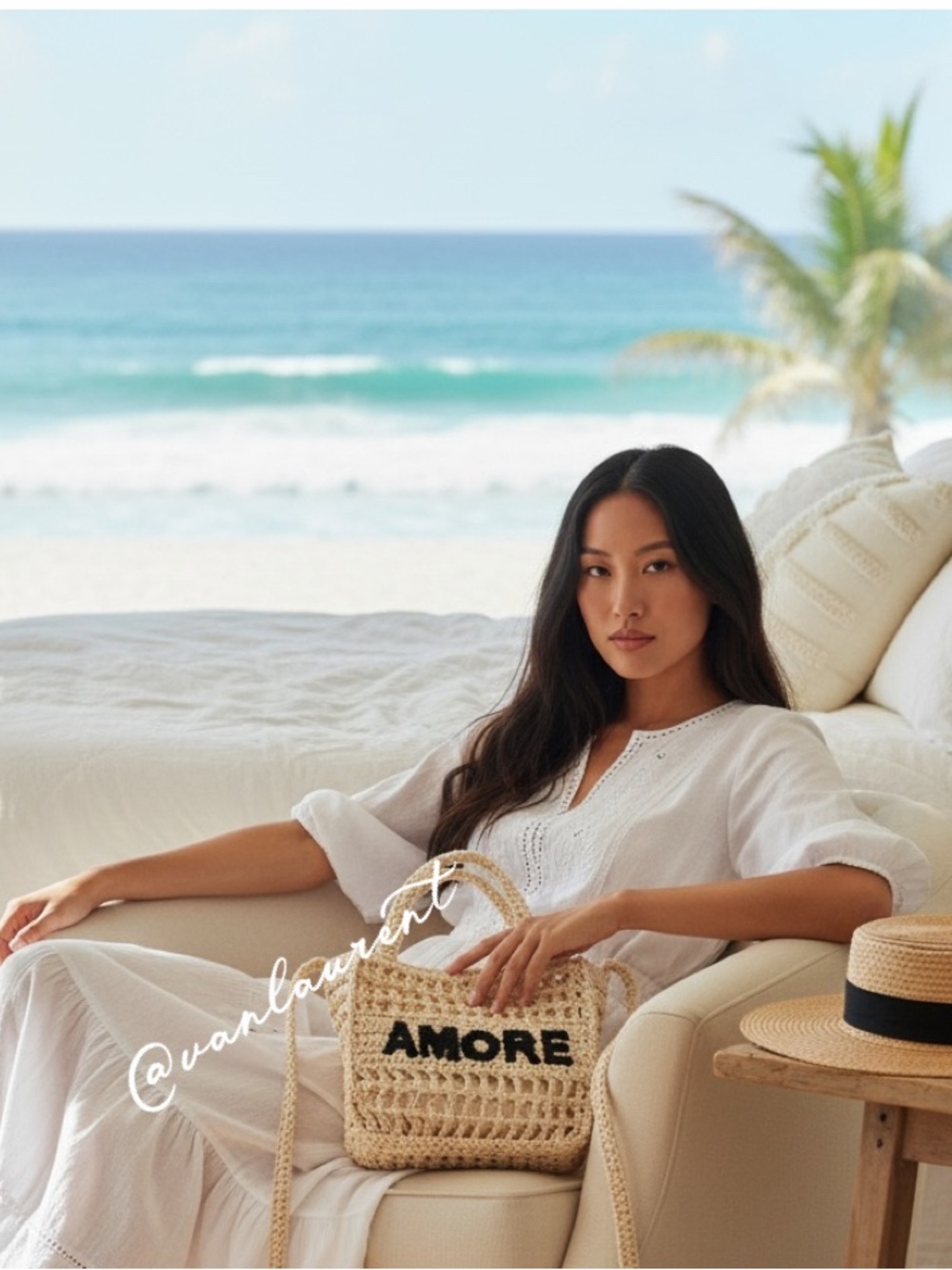 Amore Cream Crochet Bag